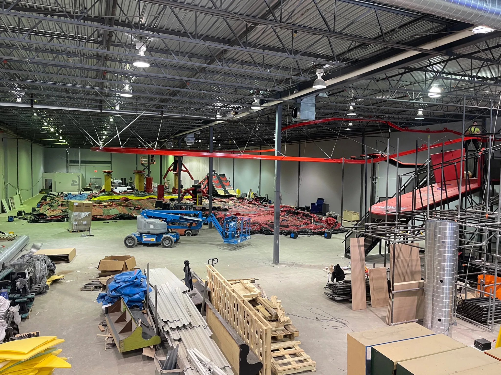 YWE team installing an attraction